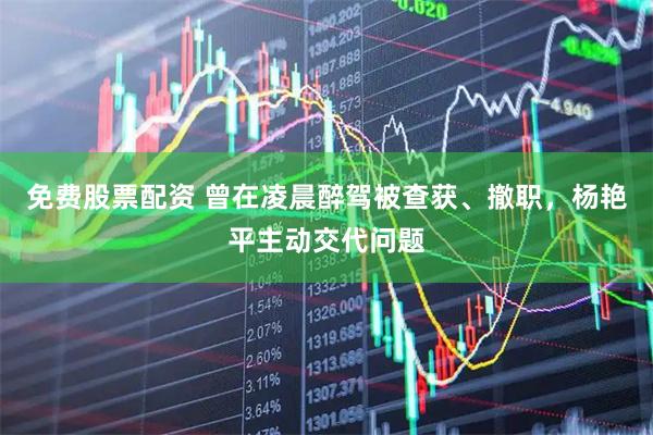 免费股票配资 曾在凌晨醉驾被查获、撤职，杨艳平主动交代问题